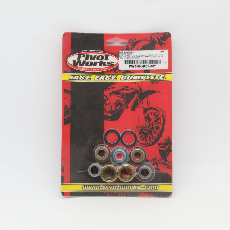 Kit roulements d'amortisseur arrière PIVOT WORKS pour KAWASAKI KX 80, KX 85, KX 100 de 1998 à 2013 Kit roulements d'amortisseur arrière PIVOT WORKS pour KAWASAKI KX 80, KX 85, KX 100 de 1998 à 2013