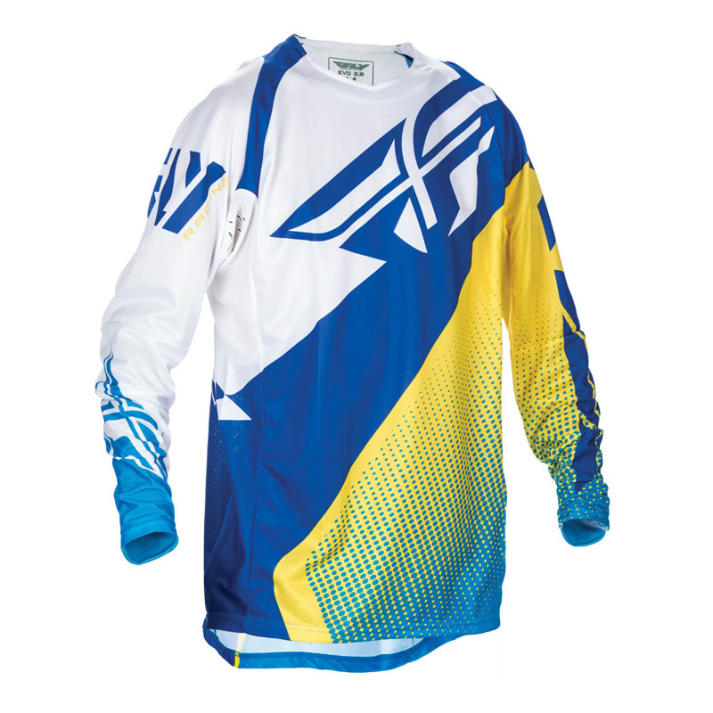 Camiseta FLY RACING Evo - azul/amarillo/blanco