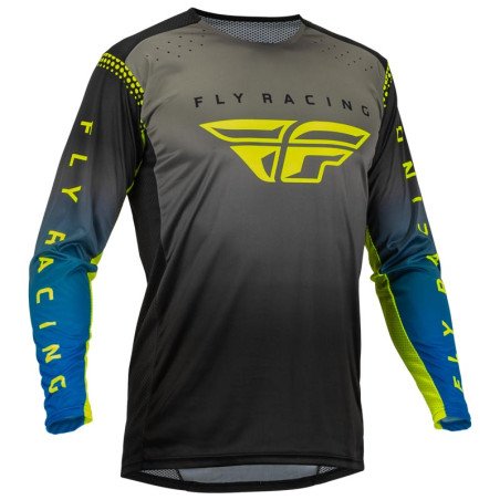 FLY RACING Lite Jersey - grey/blue/hi-vis yellow