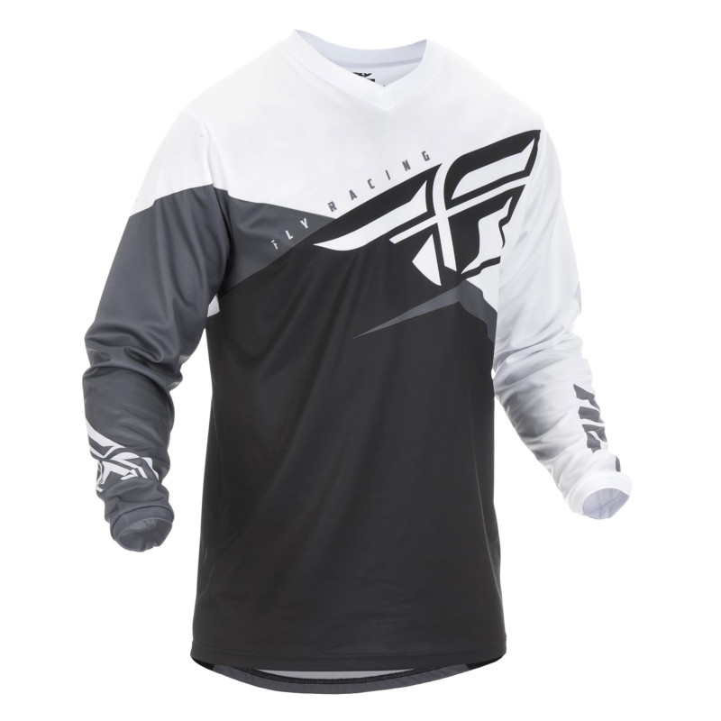 FLY RACING F-16 Jersey - Schwarz/Weiß/Grau