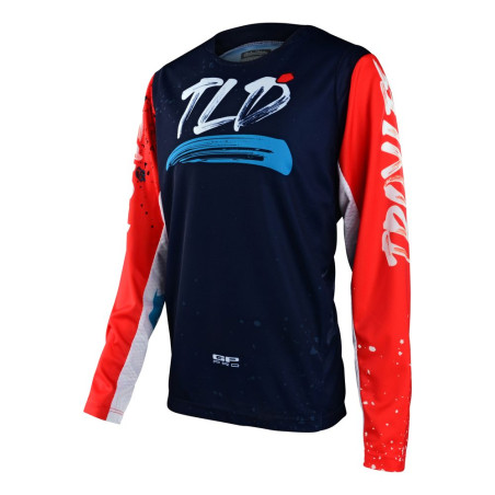 Camiseta infantil TROY LEE DESIGNS GP Pro - Partical azul marino/naranja