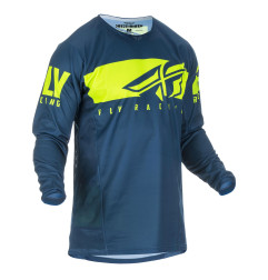 Maillot FLY RACING Kinetic Shield - bleu marine/jaune fluo