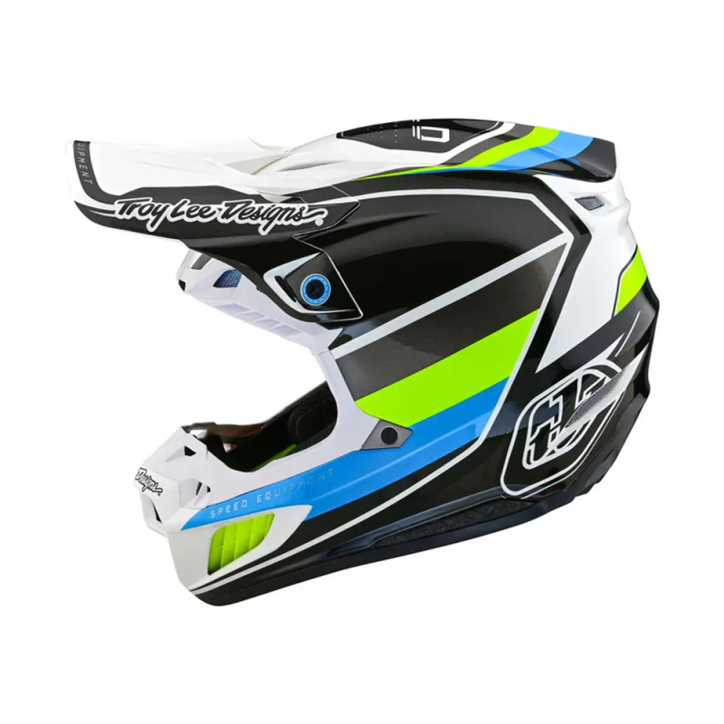 Casque TROY LEE DESIGNS SE5 ECE Composite Reverb - blanc/bleu