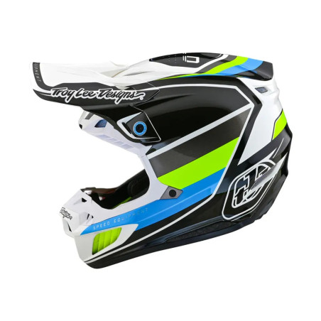 Casque TROY LEE DESIGNS SE5 ECE Composite Reverb - blanc/bleu