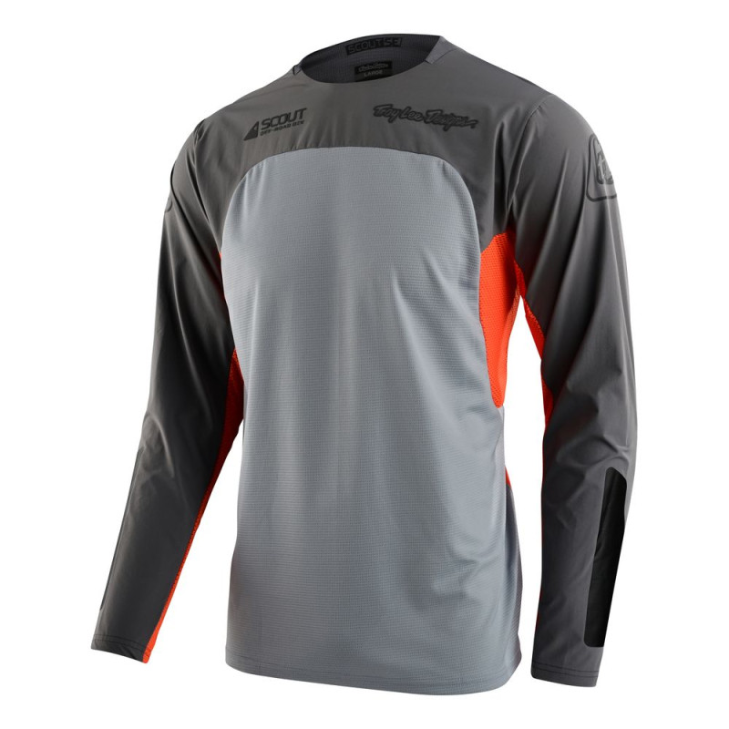 Camiseta TROY LEE DESIGNS Scout SE - Systems gris/naranja flúor