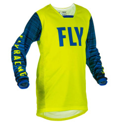 FLY RACING Kinetic Wave Kids Jersey - hi-vis yellow/blue