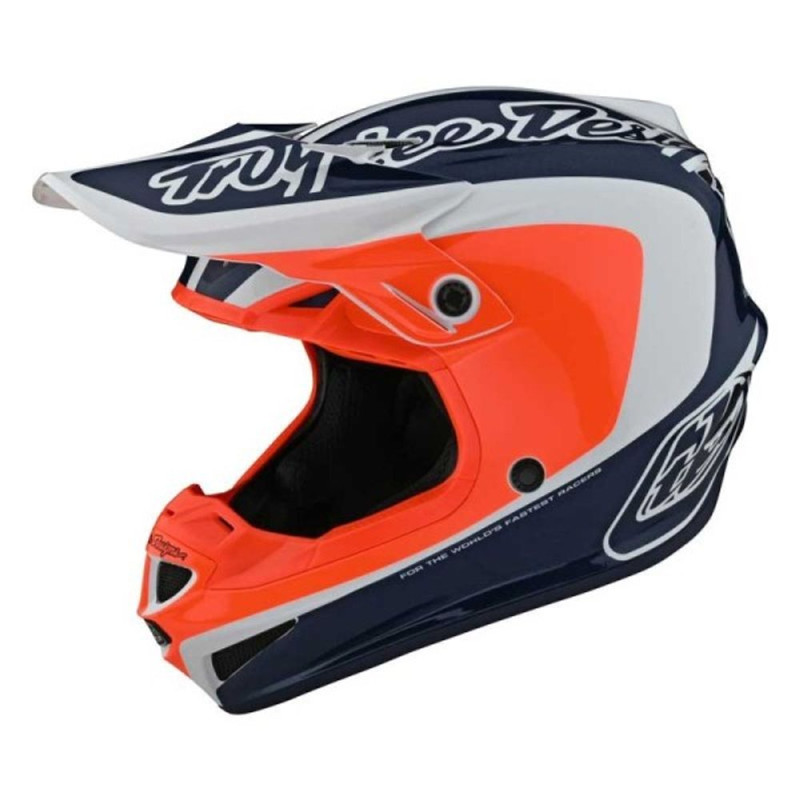 Casque enfant TROY LEE DESIGNS SE4 Poly - Corsa bleu marine/orange