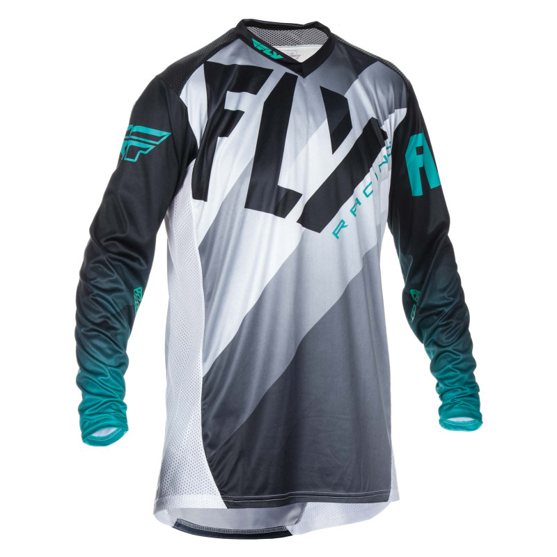 FLY RACING Lite Jersey - Schwarz/Weiß/Petrol