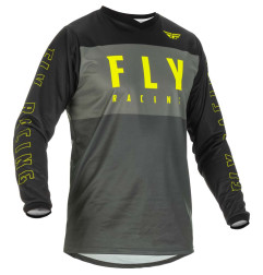 FLY RACING F-16 Kinder-Jersey - Grau/Schwarz/Neongelb