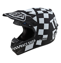 TROY LEE DESIGNS SE4 Polyacrylite Kinder-Helm - Checker Schwarz/Weiß