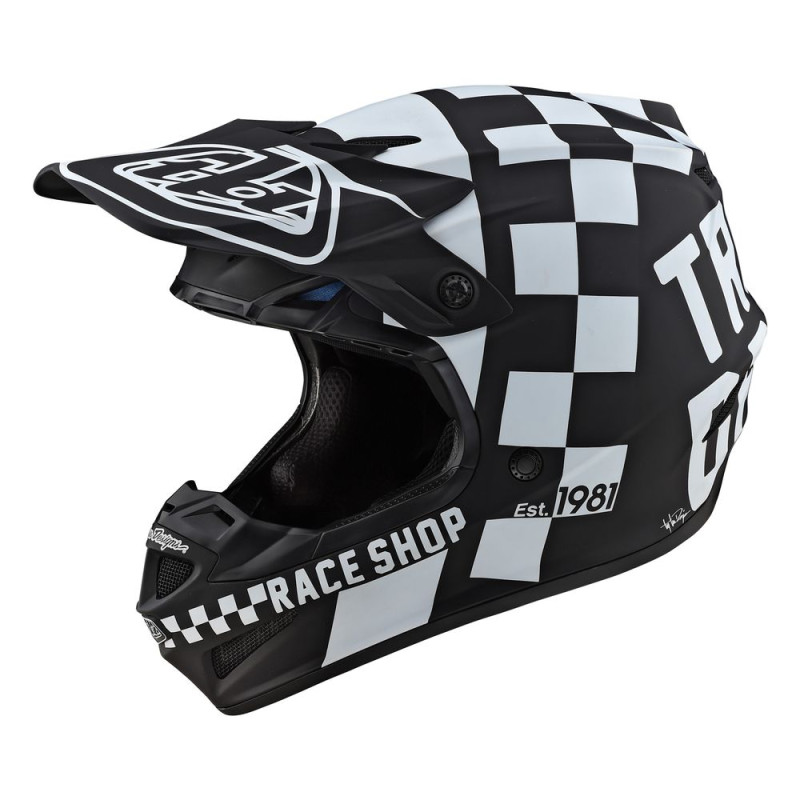 Casque enfant TROY LEE DESIGNS SE4 Polyacrylite - Checker noir/blanc