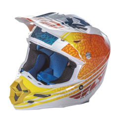 FLY RACING F2 Animal Helm - Orange/Weiß/Petrol