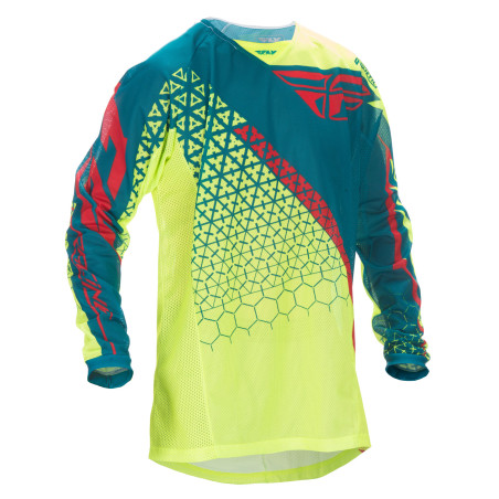 Maillot FLY RACING Mesh - jaune fluo/bleu canard