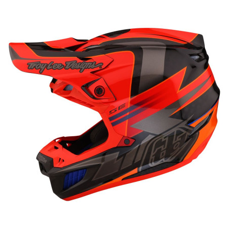 Casco TROY LEE DESIGNS SE5 ECE Carbon MIPS - Saber Rocket rojo