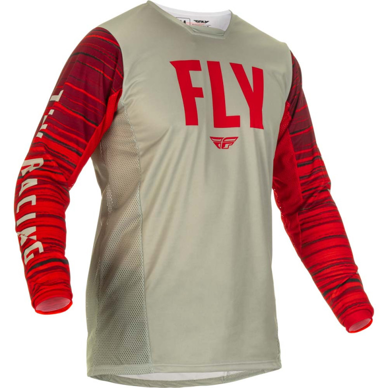 FLY RACING Kinetic Wave Jersey - Hellgrau/Rot