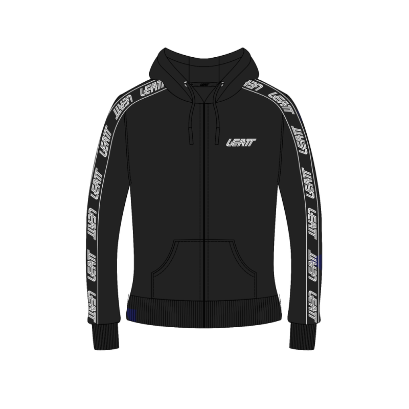 Sudadera con capucha y cremallera mujer LEATT Tech - negro jaspeado