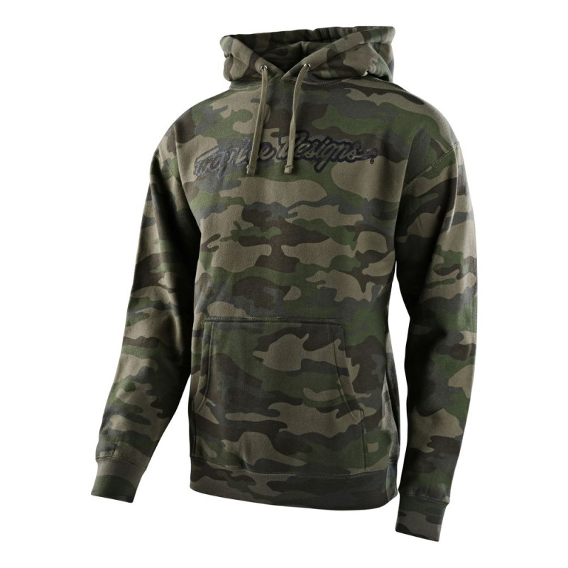 Sweat à capuche TROY LEE DESIGNS Signature Camo - vert armée