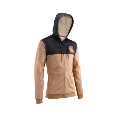 Sudadera con capucha y cremallera LEATT Premium - arena