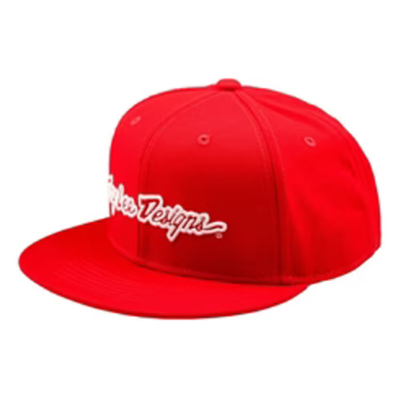 TROY LEE DESIGNS Flat Bill Snapback Signature Cap - Rot