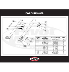 Kit réfection de fourche (joints et bagues) PIVOT WORKS pour HONDA CR 85 de 2003 à 2007