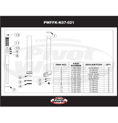 PIVOT WORKS Fork Rebuild Kit (Seals and Bushings) for KAWASAKI KX 125, KX 250 2005-2007