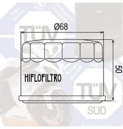 Filtro de aceite HIFLO FILTRO para YAMAHA YFM Raptor, KYMCO MXU,...