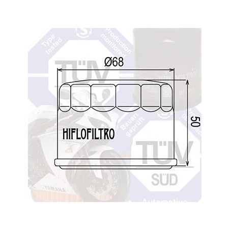 Filtre a huile HIFLO FILTRO pour YAMAHA YFM Raptor, KYMCO MXU,...