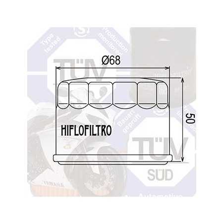 Filtro de aceite HIFLO FILTRO para YAMAHA YFM Raptor, KYMCO MXU,...