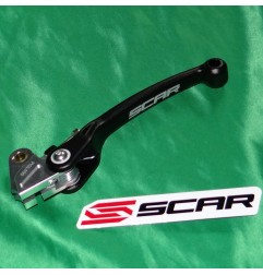 Folding clutch lever SCAR black KAWASAKI KX, KXF, YAMAHA YZ 125, 250, 450