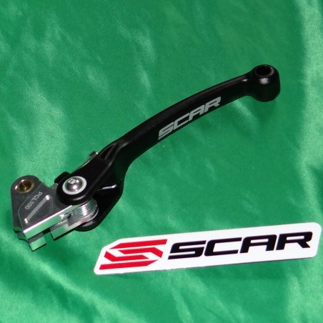 Folding clutch lever SCAR black KAWASAKI KX, KXF, YAMAHA YZ 125, 250, 450