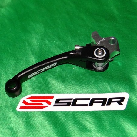 Folding brake lever SCAR black for KAWASAKI KXF, KX and YAMAHA YZ, YZF