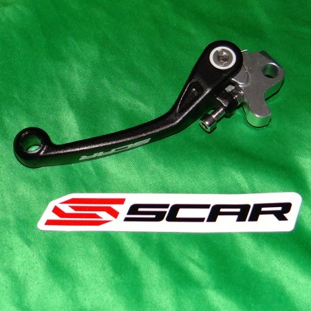 Folding brake lever SCAR black for KAWASAKI KXF, KX and YAMAHA YZ, YZF