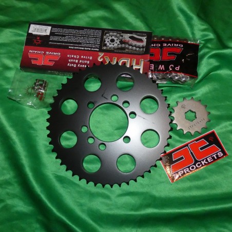 Kit chaine JT Drive pour YAMAHA DT 125 MX de 1977, 1978, 1979, 1980, 1981, 1982, 1983, 1991, 1992, 1993