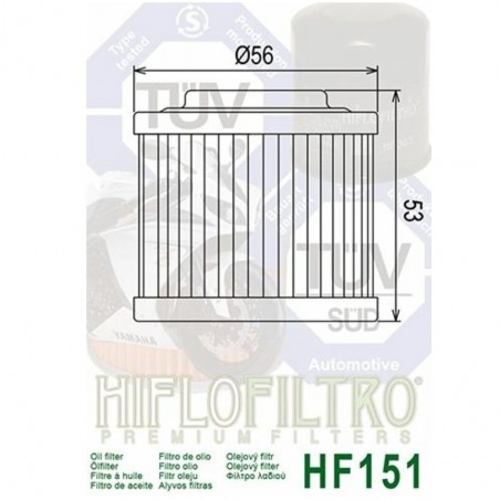 Filtre a huile HIFLO FILTRO pour APRILIA Tuareg, ETX, KTM GS,...