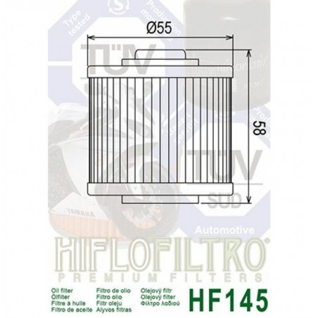 Filtro de aceite HIFLO FILTRO HF145 para APRILIA, YAMAHA, ...