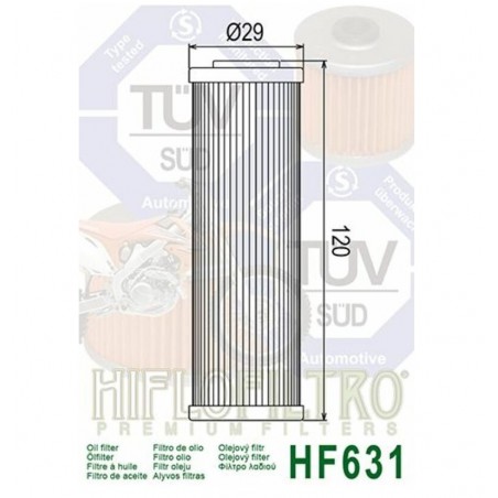 Filtre a huile HIFLO FILTRO HF631 pour BETA RR 350, 390, 400, 430, 450, 480, 498, 520,...