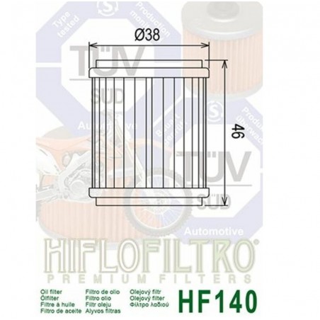 Filtro de aceite HIFLO FILTRO para GAS GAS ECF, YAMAHA WR, WRF, YFM, YFZ, YZF,...