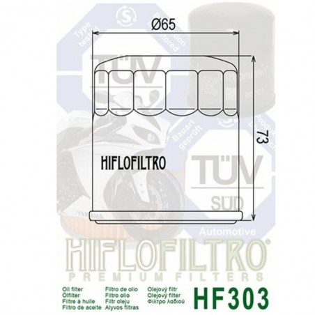 Filtre a huile HIFLO FILTRO pour HONDA, KAWASAKI, POLARIS, YAMAHA, ...