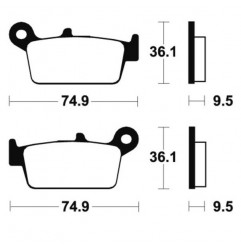 Pastilla de freno TECNIUM para GAS EC, HONDA CR, KAWASAKI KX,...