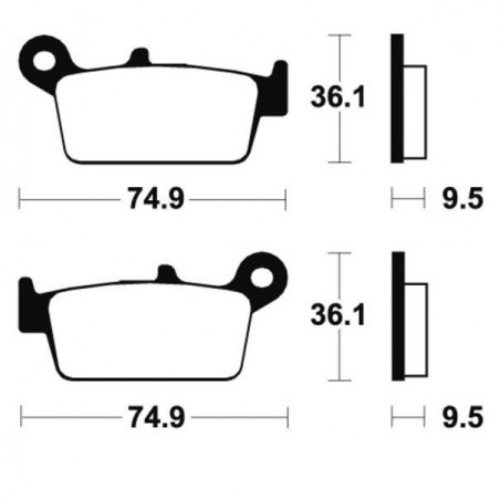 Pastilla de freno TECNIUM para GAS EC, HONDA CR, KAWASAKI KX,...