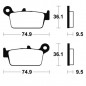 Pastilla de freno TECNIUM para GAS EC, HONDA CR, KAWASAKI KX,...