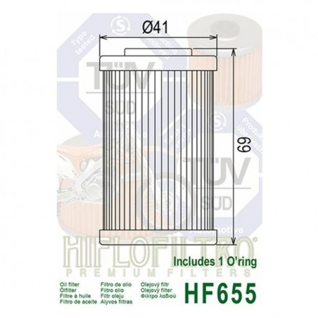 Filtre a huile HIFLO FILTRO pour KTM EXCF, SXF, HUSQVARNA FE, FS, HUSABERG FE, FS,...