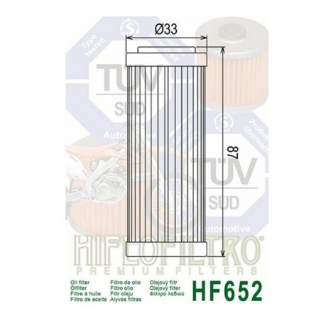 Oil filter HIFLO FILTRO for GAS GAS ECF, EXF, MCF, HUSQVARNA FC, FE, FS, KTM EXCF, SXF,...