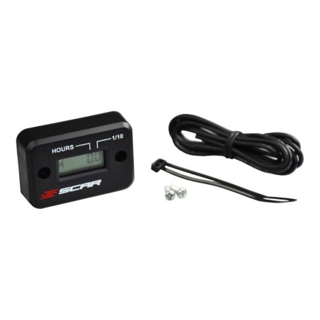 SCAR wired hourmeter with black Velcro for BETA RR 250, HONDA CAMINO, MBS 50 from 1976 to 2024