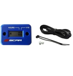 SCAR wired hourmeter with blue Velcro for BETA RR 250, HONDA CAMINO, MBS 50 from 1976 to 2024