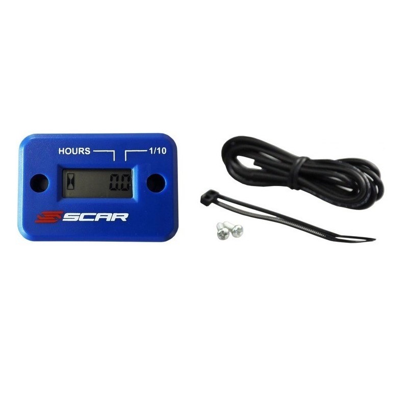 SCAR wired hourmeter with blue Velcro for BETA RR 250, HONDA CAMINO, MBS 50 from 1976 to 2024 SCAR wired hourmeter with blue Velcro for BETA RR 250, HONDA CAMINO, MBS 50 from 1976 to 2024