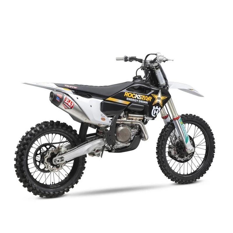 Complete YOSHIMURA RS-12 Signature Series exhaust system for HUSQVARNA FC, KTM SXF 450 from 2023 to 2025 Complete YOSHIMURA RS-12 Signature Series exhaust system for HUSQVARNA FC, KTM SXF 450 from 2023 to 2025