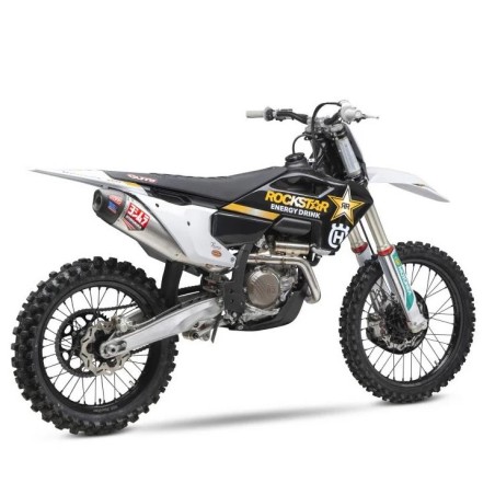 Complete YOSHIMURA RS-12 Signature Series exhaust system for HUSQVARNA FC, KTM SXF 450 from 2023 to 2025