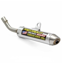 Exhaust silencer PRO CIRCUIT 304 brushed aluminium for GAS GAS EC, HUSQVARNA TC, KTM SX 125, 150, 250, 300 from 2019 to 2024