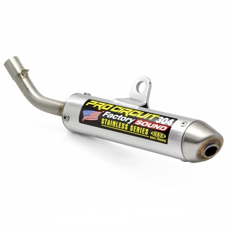 Exhaust silencer PRO CIRCUIT 304 brushed aluminium for GAS GAS EC, HUSQVARNA TC, KTM SX 125, 150, 250, 300 from 2019 to 2024 Exhaust silencer PRO CIRCUIT 304 brushed aluminium for GAS GAS EC, HUSQVARNA TC, KTM SX 125, 150, 250, 300 from 2019 to 2024